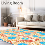 Beaded Rosette Letter Accents Rug