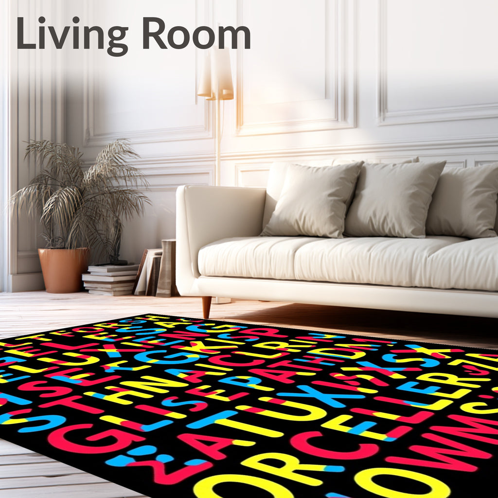 Bold Alphabet Splash Rug