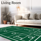 Emerald Green Abstract Labyrinth Layout Rug