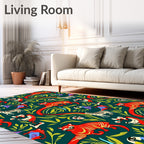 Bold Red Tiger Jungle Wildlife Scene Rug