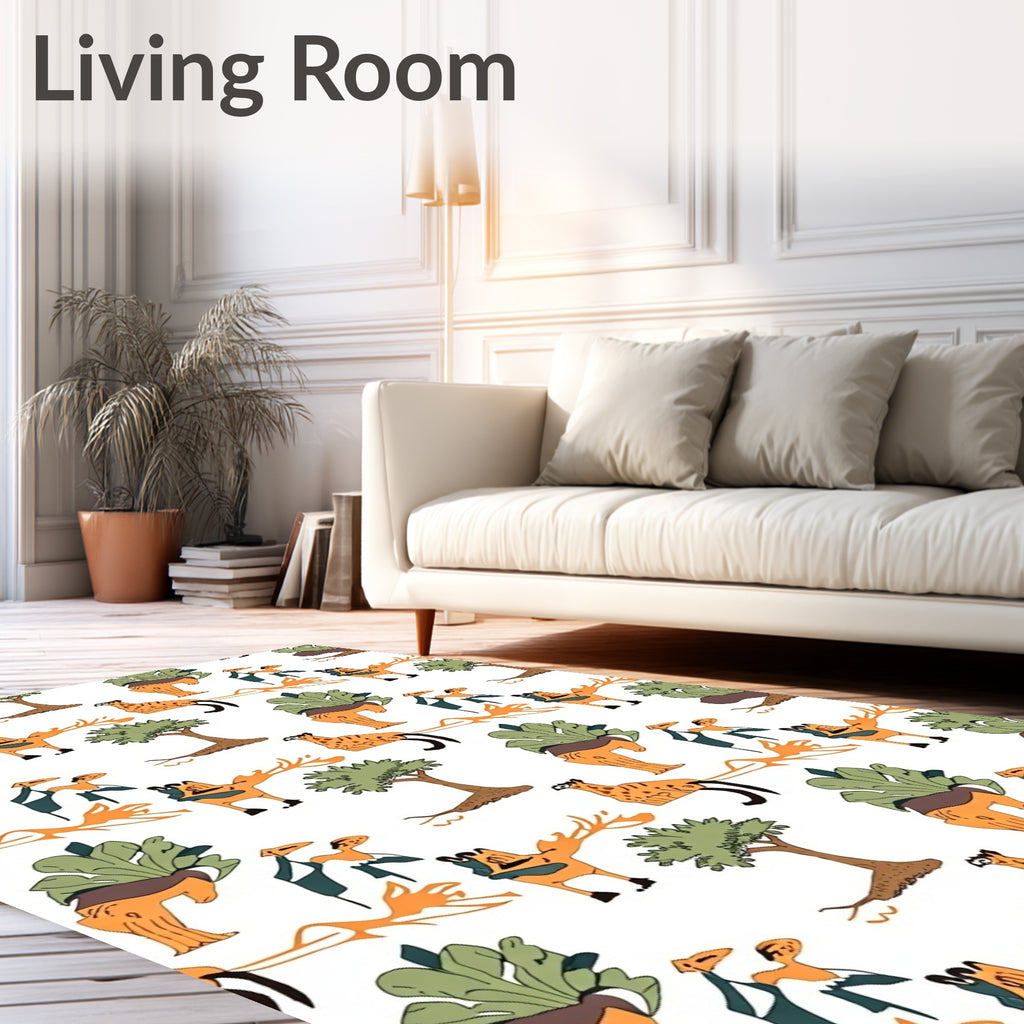 Amber Giraffe Tree Animal Whimsy Rug