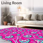 Whimsical Cartoon Butterfly Owl Rug