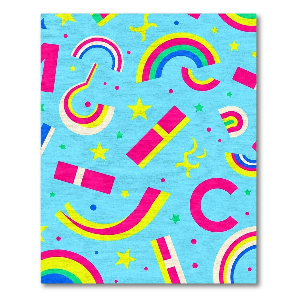 Vibrant Rainbow Star Burst Composition Rug