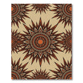 Earthy Terracotta Sunburst Geometric Medallion Rug