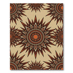 Earthy Terracotta Sunburst Geometric Medallion Rug