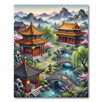 Golden Temple Zen Garden River Landscape Rug
