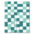 Modern Teal and Mint Grid Block Rug