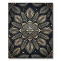 Ornate Golden Fern Mandala Rug