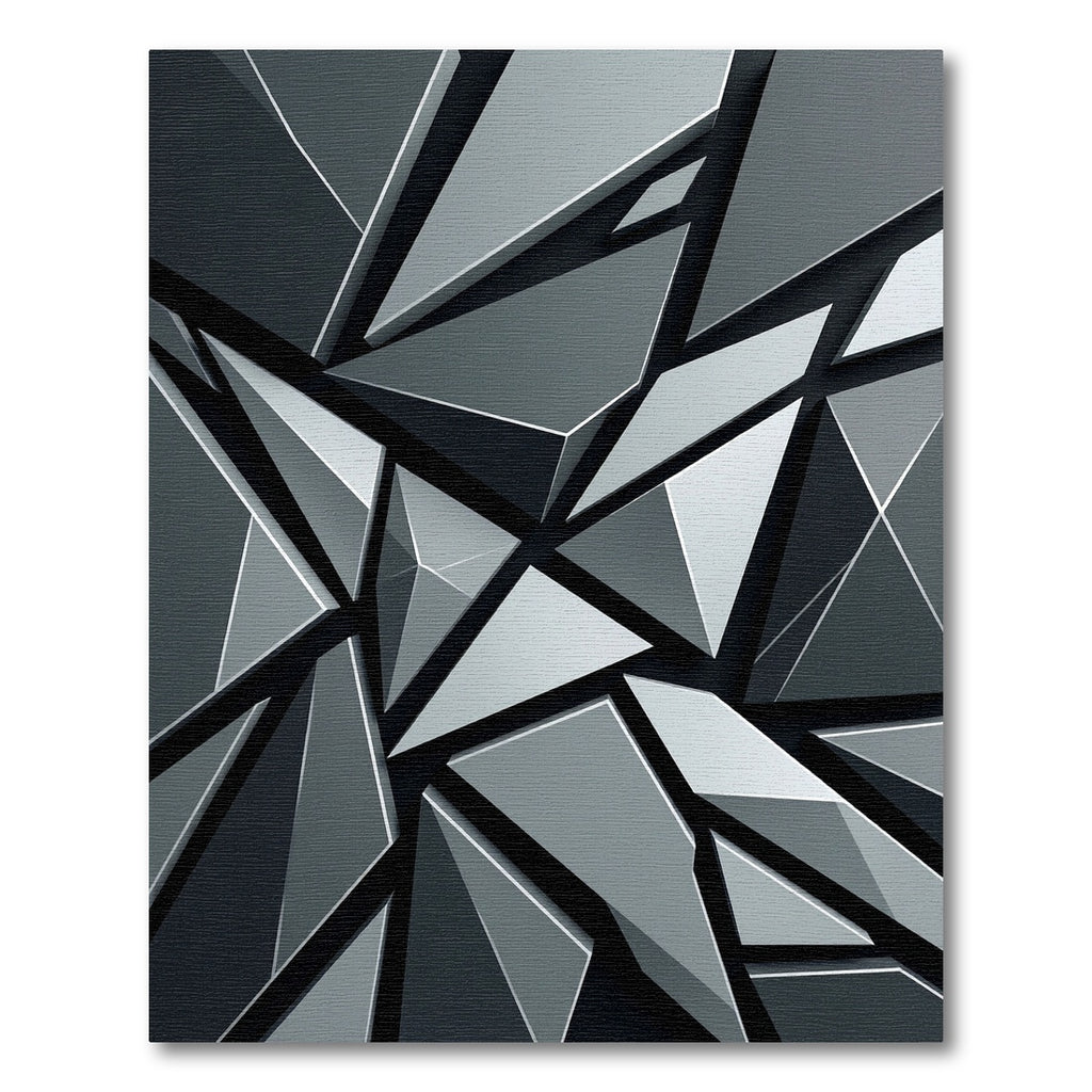 Monochromatic Geometric Shard Abstract Rug