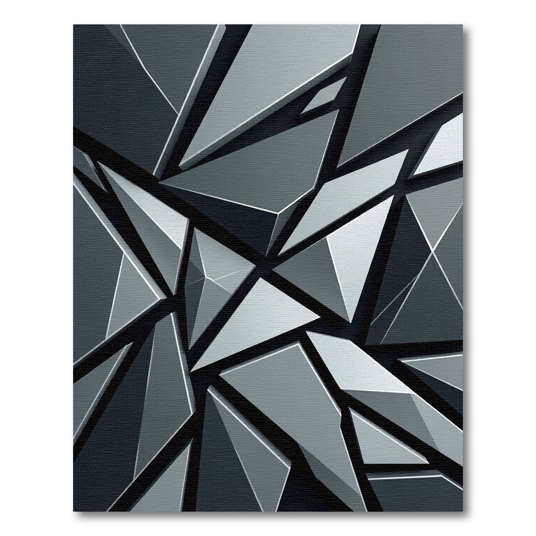 Monochromatic Geometric Shard Abstract Rug