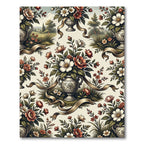 Ornate Floral Vase Botanical Garden Rug