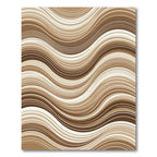 Earthy Brown Wavy Abstract Fluid Lines Rug
