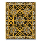 Gold and Black Ornate Medallion Rug