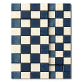Denim Off White Square Check Rug