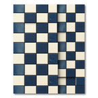 Denim Off White Square Check Rug