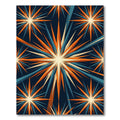 Mid Century Blue Orange Starburst Rug