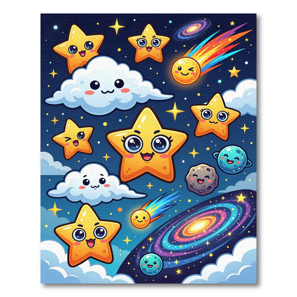 Whimsical Cosmic Galaxy Starry Night Rug