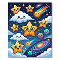 Whimsical Cosmic Galaxy Starry Night Rug
