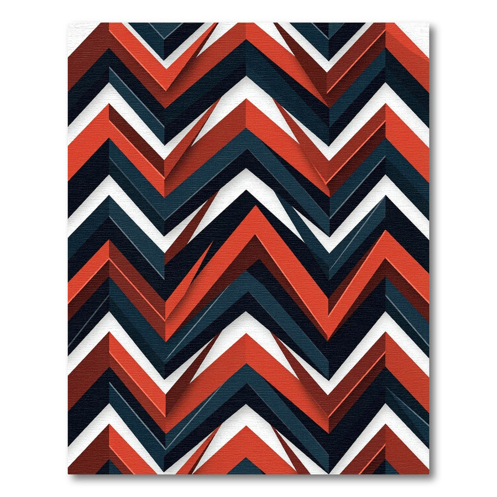 Modern Chevron Geometric Crimson Charcoal Rug