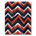 Modern Chevron Geometric Crimson Charcoal Rug