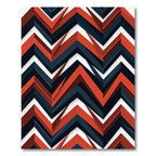 Modern Chevron Geometric Crimson Charcoal Rug