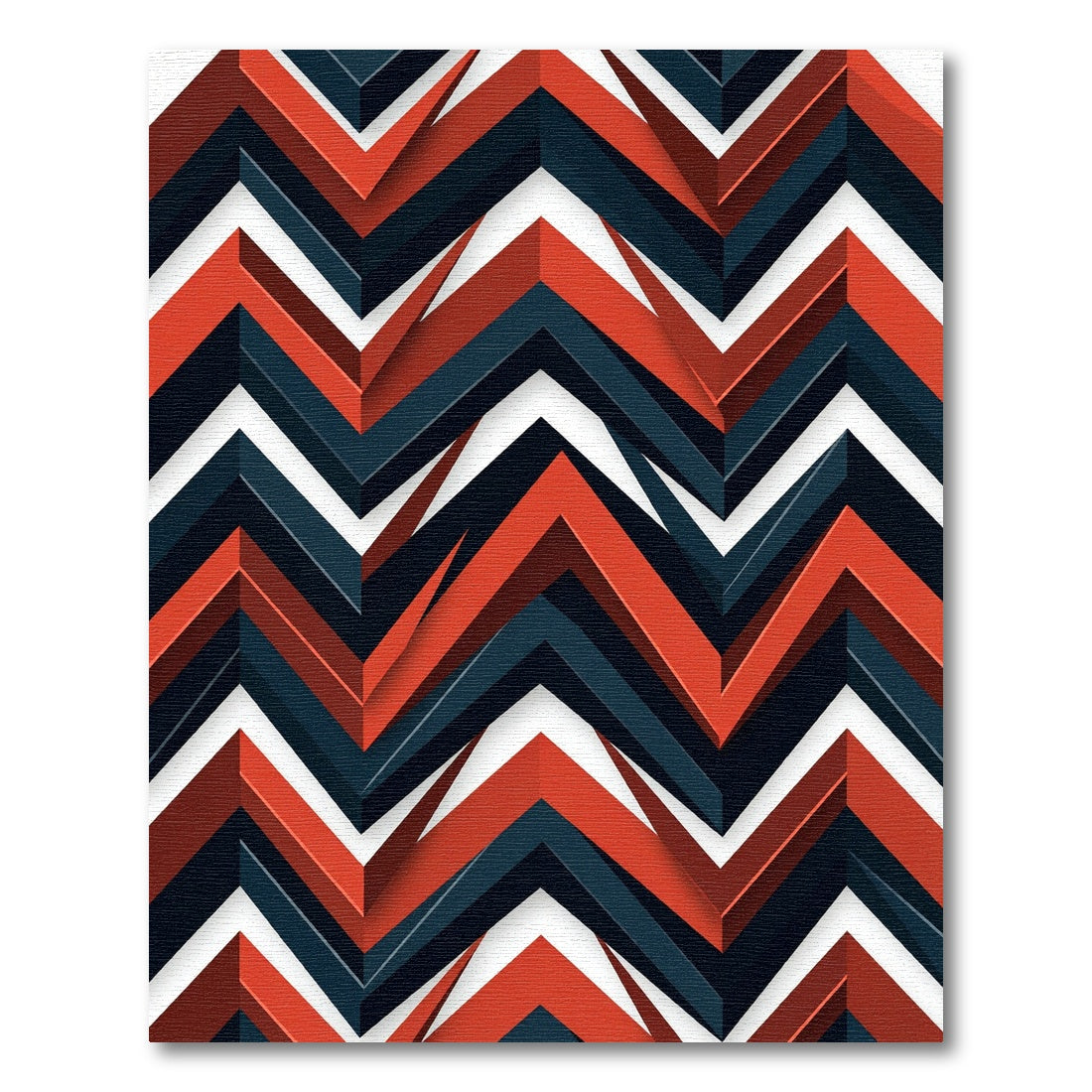 Modern Chevron Geometric Crimson Charcoal Rug
