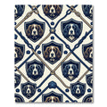 Navy Nautical Hound Shield Lattice Room Decor Rug