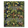 Lush Green Tropical Jungle Animal Rug