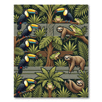 Lush Green Tropical Jungle Animal Rug