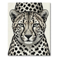 Majestic Monochrome Spotted Leopard Portrait Rug