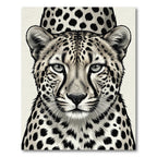 Majestic Monochrome Spotted Leopard Portrait Rug