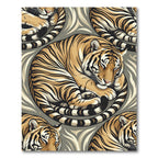 Golden Tiger Swirl Repeat Artwork Rug