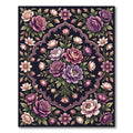 Vintage Rose Floral Medallion Rug