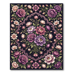 Vintage Rose Floral Medallion Rug