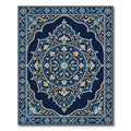 Antique Blue Golden Floral Archway Rug