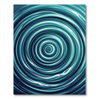 Deep Teal Swirl Abstract Rug