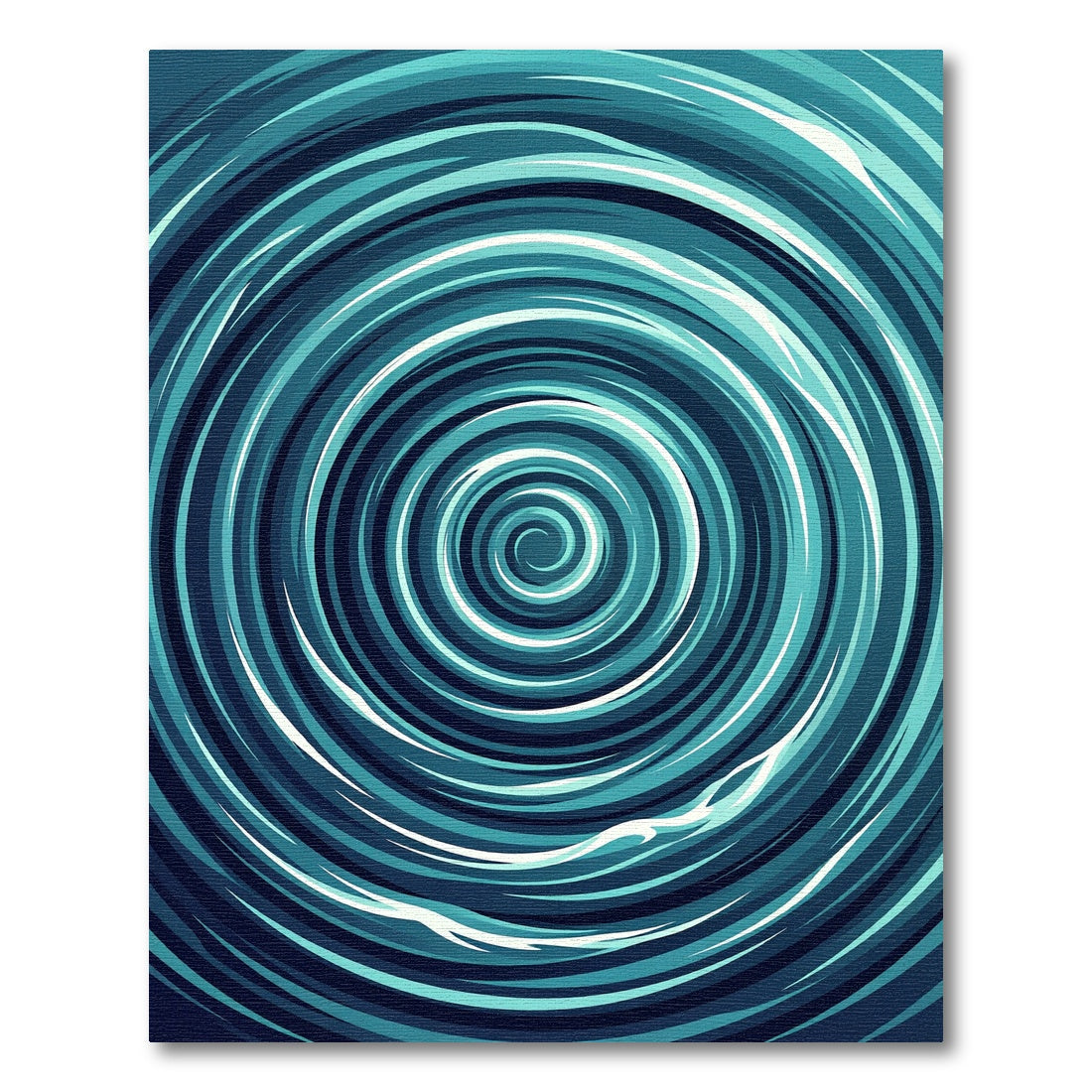 Deep Teal Swirl Abstract Rug