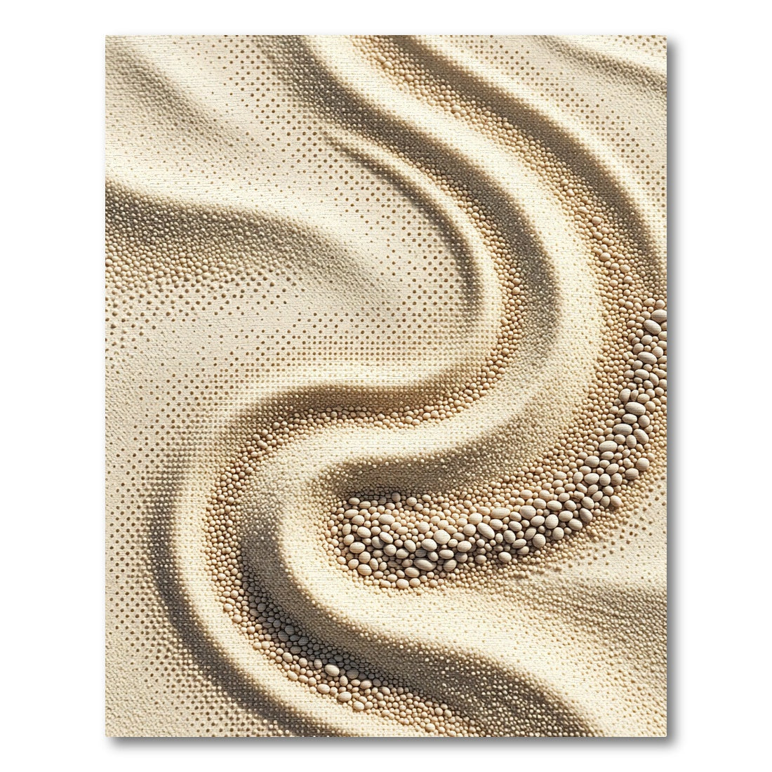 Textured Cream Pebble Swirl Rug