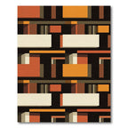 Terracotta White Geometric 3D Blocks Rug