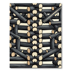 Rustic Monochrome Stacked Log Abstract Rug