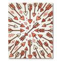 Coral Arrows Radial Heart Collection Rug