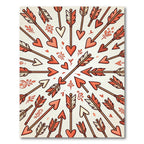 Coral Arrows Radial Heart Collection Rug