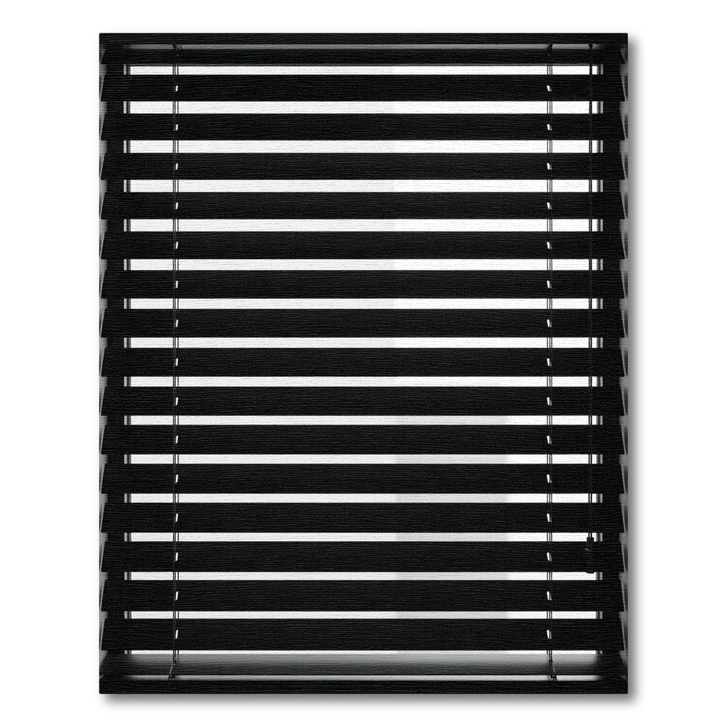 Modern Black Horizontal Line Blinds Rug
