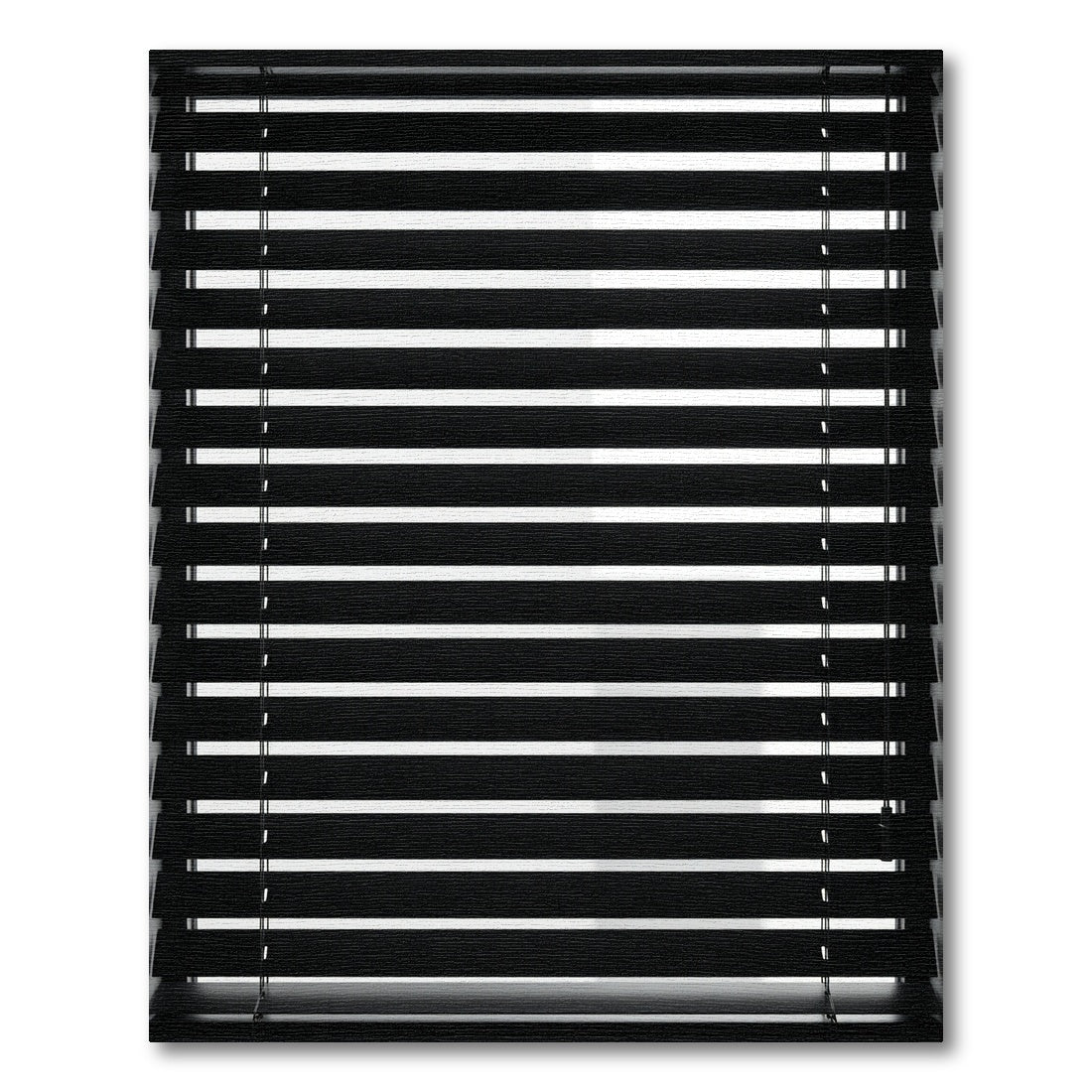 Modern Black Horizontal Line Blinds Rug