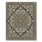 Antique Gold Scrollwork Medallion Rug