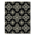 Dark Gray Compass Cross Mosaic Rug