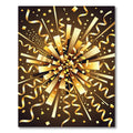 Golden Celebration Confetti Burst Art Rug