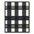 Monochromatic Geometric Checkerboard Squares Rug