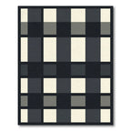 Monochromatic Geometric Checkerboard Squares Rug