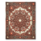Ornate Terracotta Starburst Medallion Rug